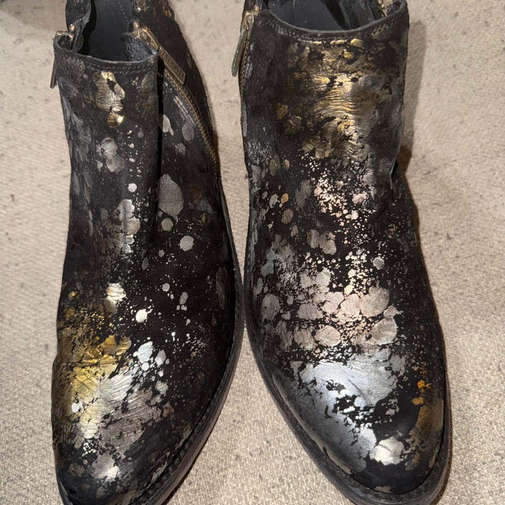 Liberty Black and Gold Ankle Booties
